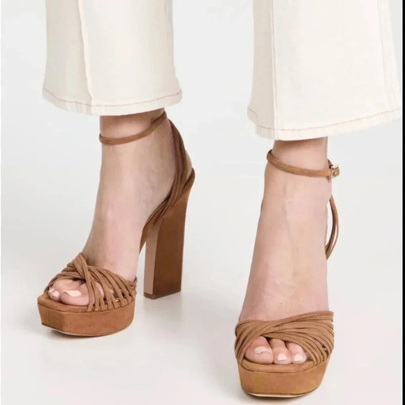 🎉HP🎉 NIB Veronica Beard Fletcher Block Heel Suede Platform Hazelwood 8.5 - Picture 3 of 14